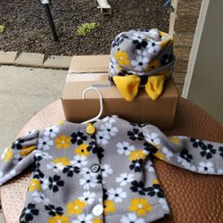 Fleece Button Up Jacket W Hat/sale pending 