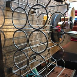 2 Metal wine bottle racks
