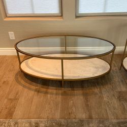 Golden White Coffee Table and matching End Table