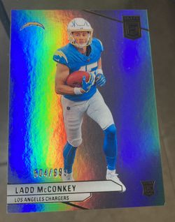 Ladd McConkey 2024 Panini Donruss Elite Rookies RC 504/999 #126 Chargers Card . Beautiful card , ready to grade .