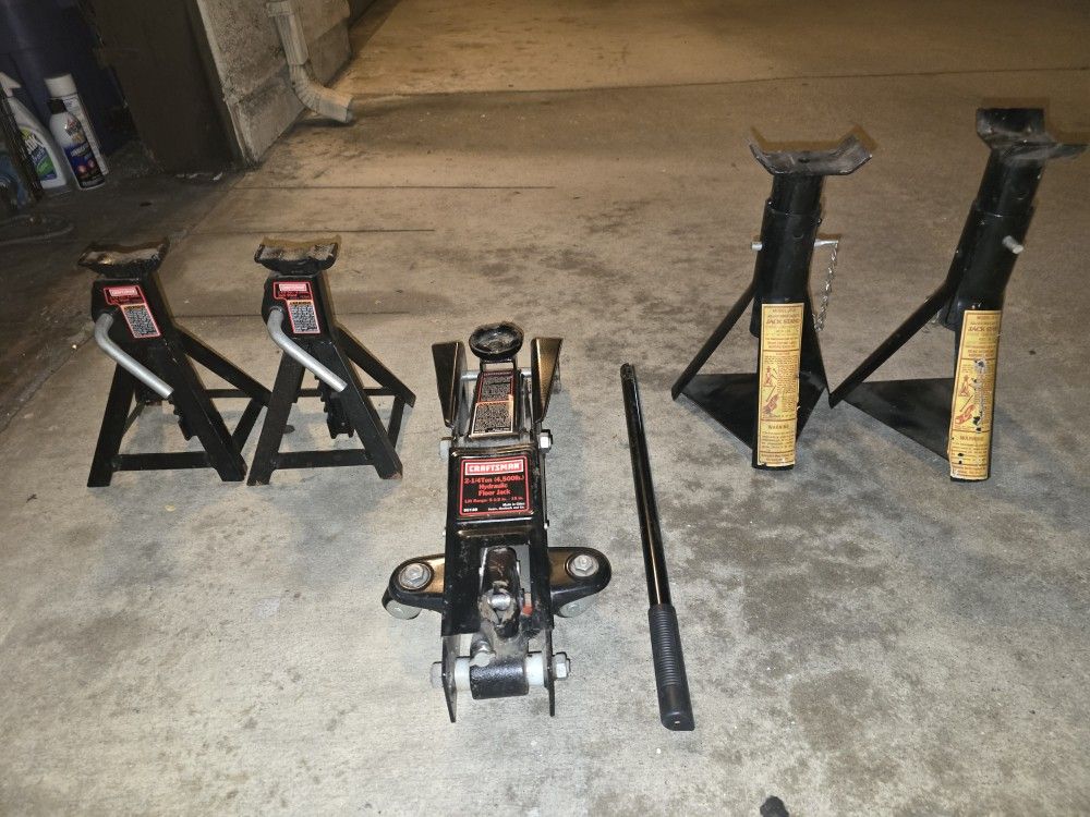 Craftsman 2 1/4 Ton Floor Jack Lift & 4 Jack Lifts