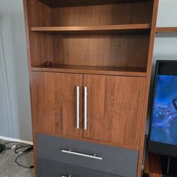 Ikea TV Entertainment Center 4 Drawers Fits Over 65 Inch TV 6 Shelves Inside Doors 