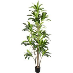 AnTing Artificial Tree 8.2FT, Fake Dracaena Silk Plants Tree 98.4IN Outdoor Indoor in Pot Large Dracaena Silk Plants for Living Room Patio Pool Garden