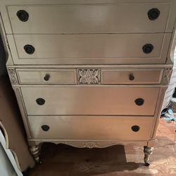 Vintage Wooden Dresser -Gold Painted 