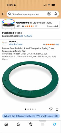Trampoline spring cover