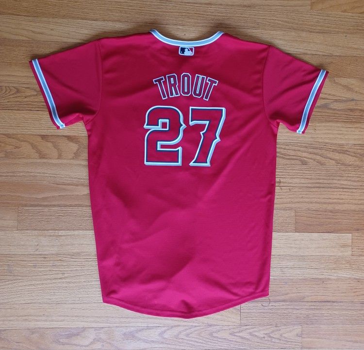 Youth Mike Trout #27 LA Angels Red Jersey
Button up