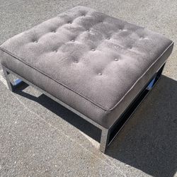 Burgress Gray Modern Velvet Ottoman