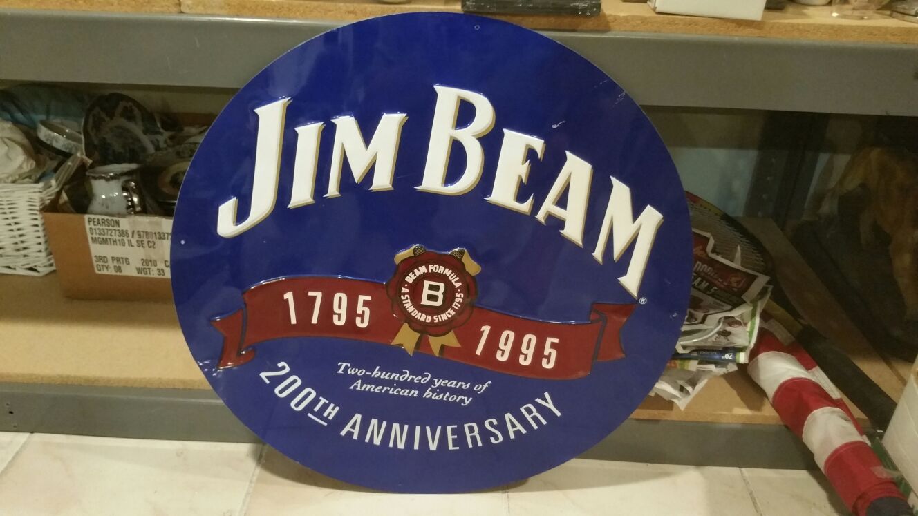 Rare Jim Beam 200th Anniversary Metal Sign
