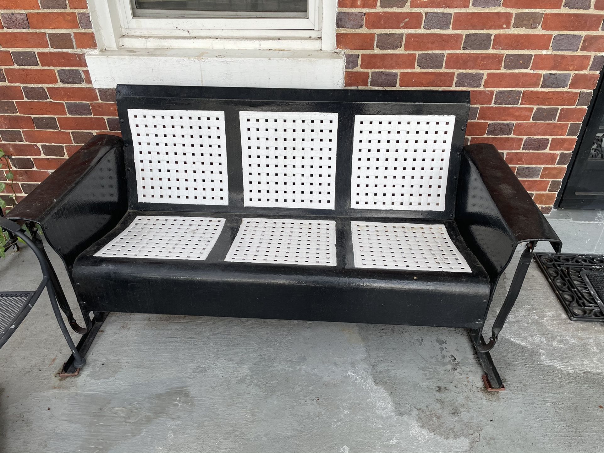 Vintage Metal Porch Glider And Chair