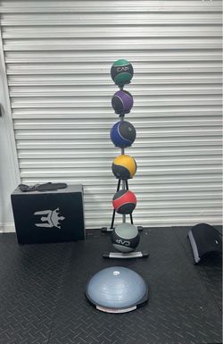 Medicine Balls with Rack - Like New!