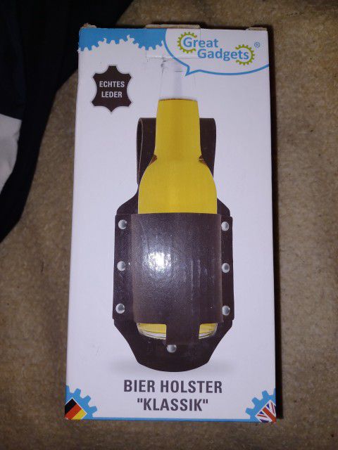 Bier Holster Klassik Holds Your Beer R Soda Genunie Leather With Water Repellent Surface 