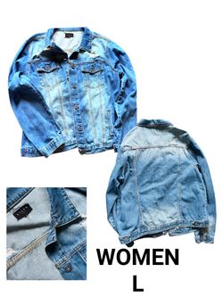 Risen Women's Distressed Denim Jacket Size L