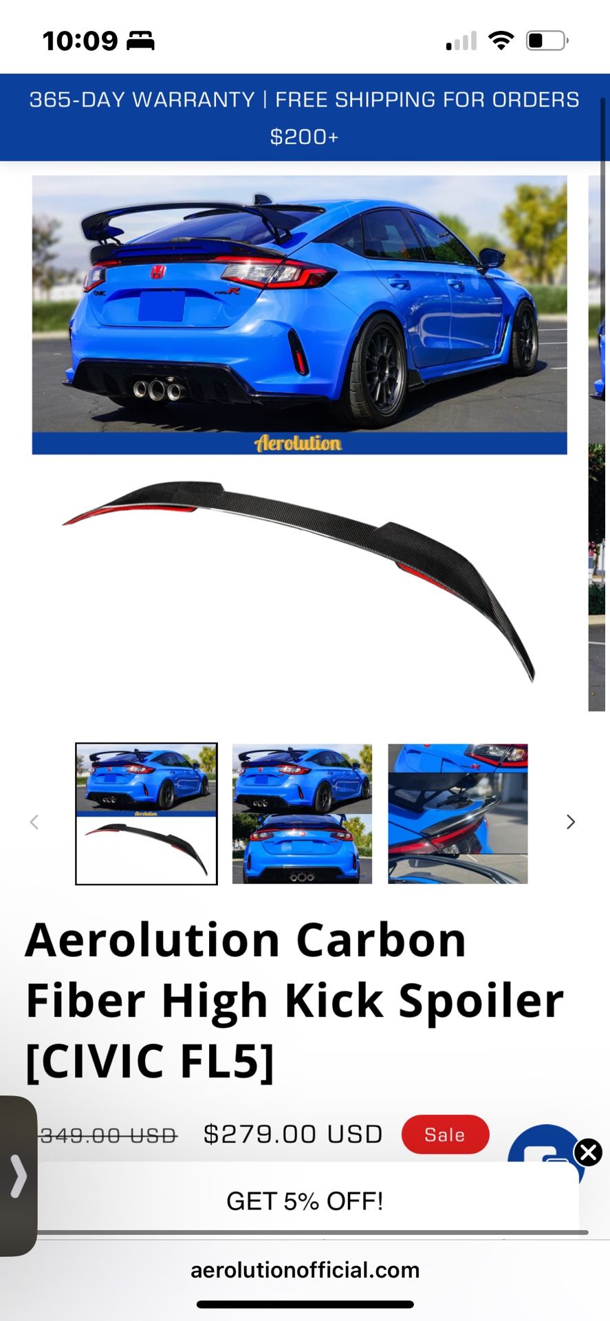 2021-2022 Honda Civic Hatch Back Lip,spoiler, Diffuser,