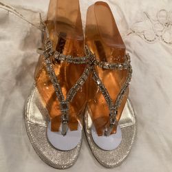 Nina Gold Fishnet Size 8.5 Asking $50.
