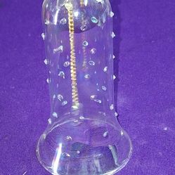 Collectible Glass Bell, With Iridescent Colors and Decorative Bubble Details. J1Q009
