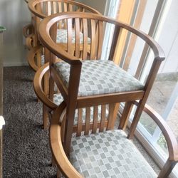 4 Bent Wood Unique Modern Vintage Chairs 
