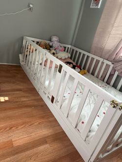 Twin toddler floor bed frame