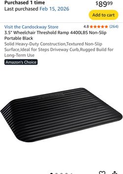 Ramp Candockway 3.5" Wheelchair Threshold Ramp Black
