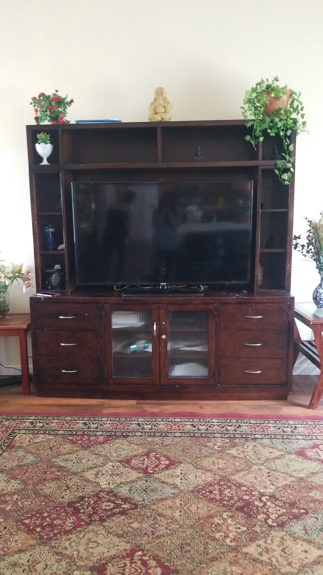 55 inch tv stand good condition. We are moving so it needs to go asap!