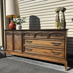 64” Mid Century Vintage 6 Drawer Dresser Buffet Sideboard