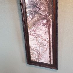 Vintage Style Map With Palm Trees 