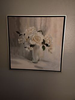 Picture with flowers and a vase.