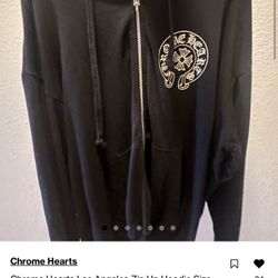 Chrome Hearts Zip Up Hoodie Size XL