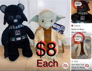 $8 Each Star Wars Character, Backpack Yoda & Build A Bear 🐻 Darth Vader