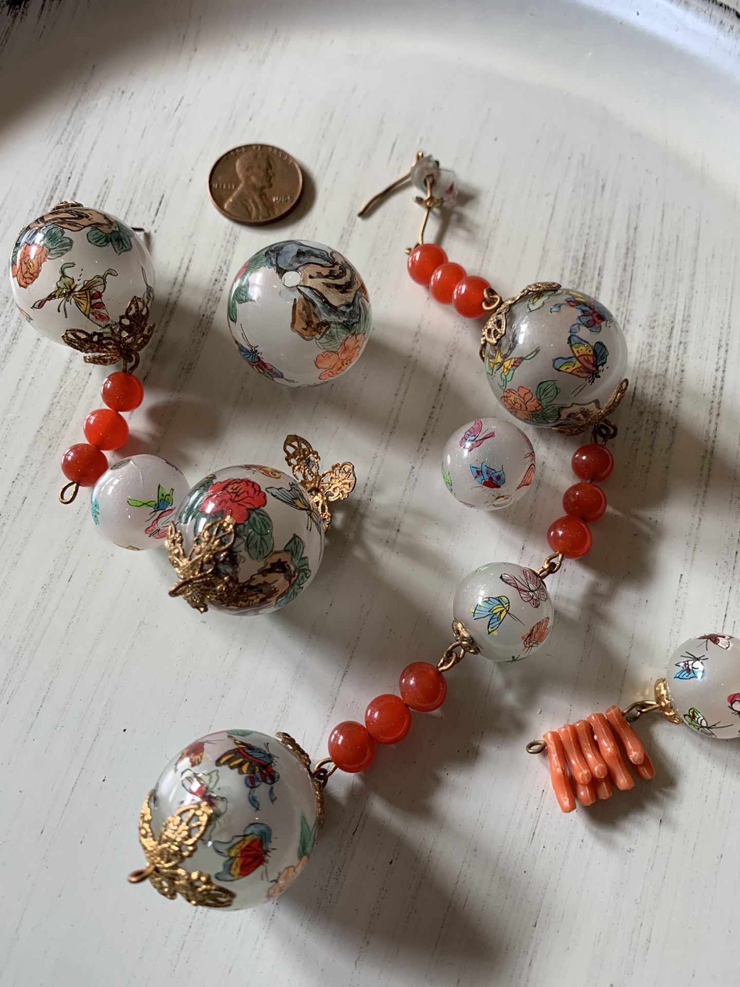 Vintage hand painted glass ball beads,New Products : American Fashion Style Bags On Sale