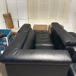 Black L couch 
