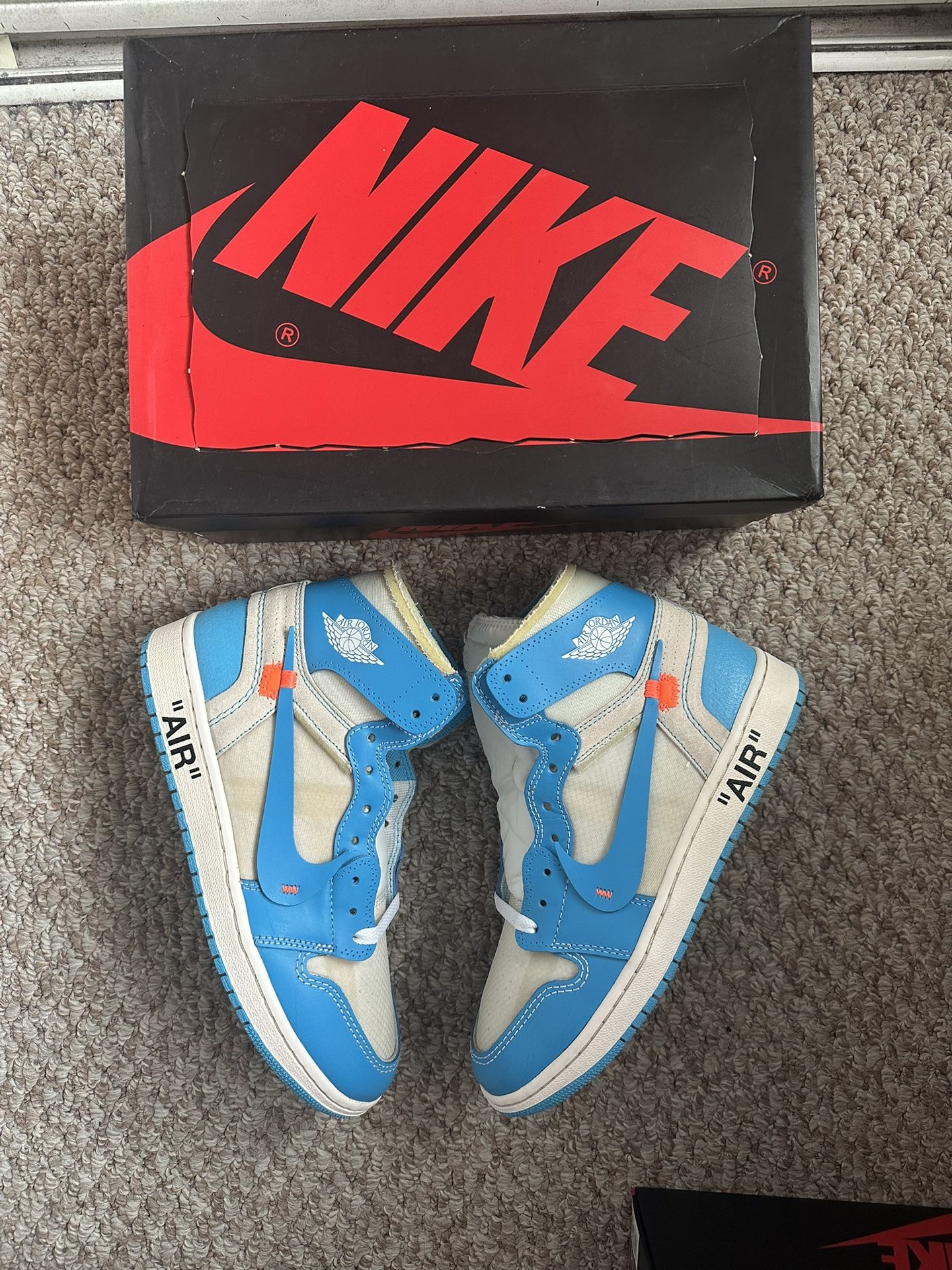 Nike Jordan 1 “Off White UNC” Size 8.5❤️🔥 (Worn 2x) ‼️