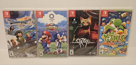 LOT OF 4 NINTENDO SWITCH GAMES - DRAGON QUEST VII / YOSHI / MARIO & SONIC *NEW*