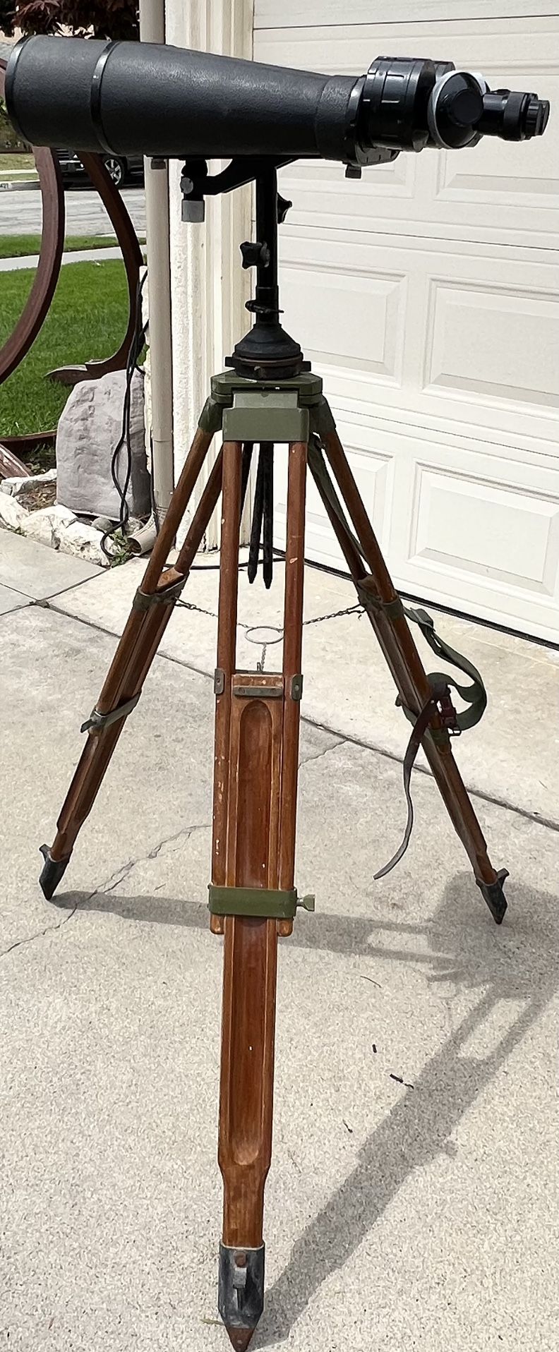 Rare “Big Eye Binoculars” 25X and 40X with Vintage Tripod, Original Steel Case & Original Operating Instructions