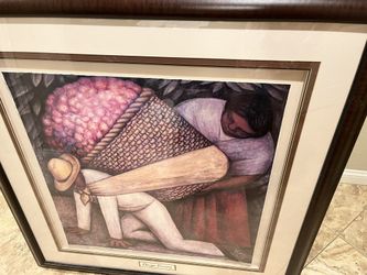 Oversized 40”x40” Framed Diego Rivera Art