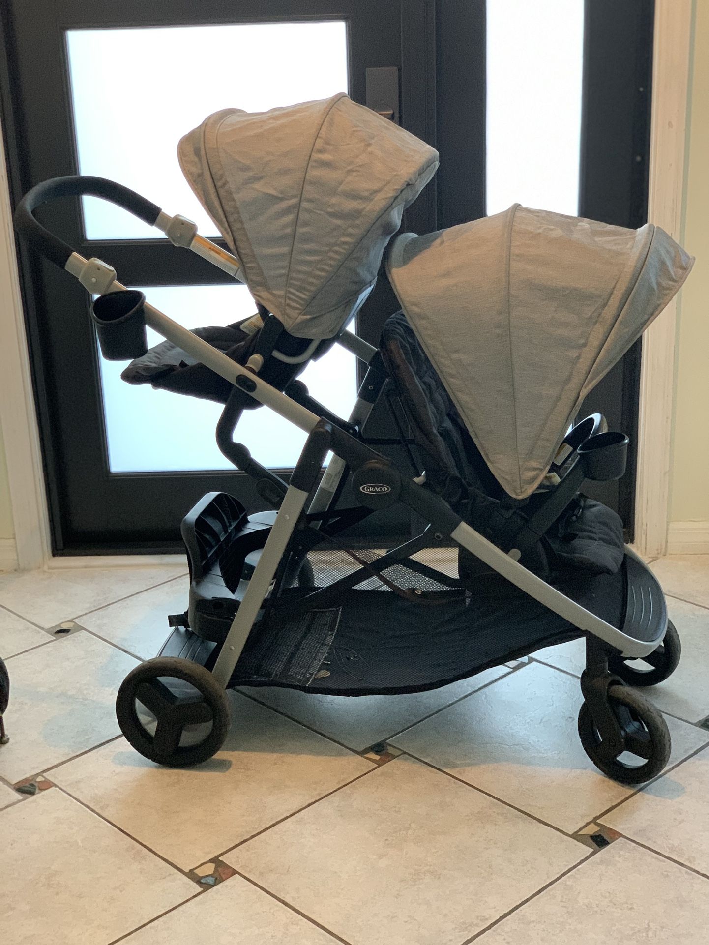 Graco Ready2Grow LX 2.0 Double Stroller Features Bench Seat and Standing Platform Options, Clark