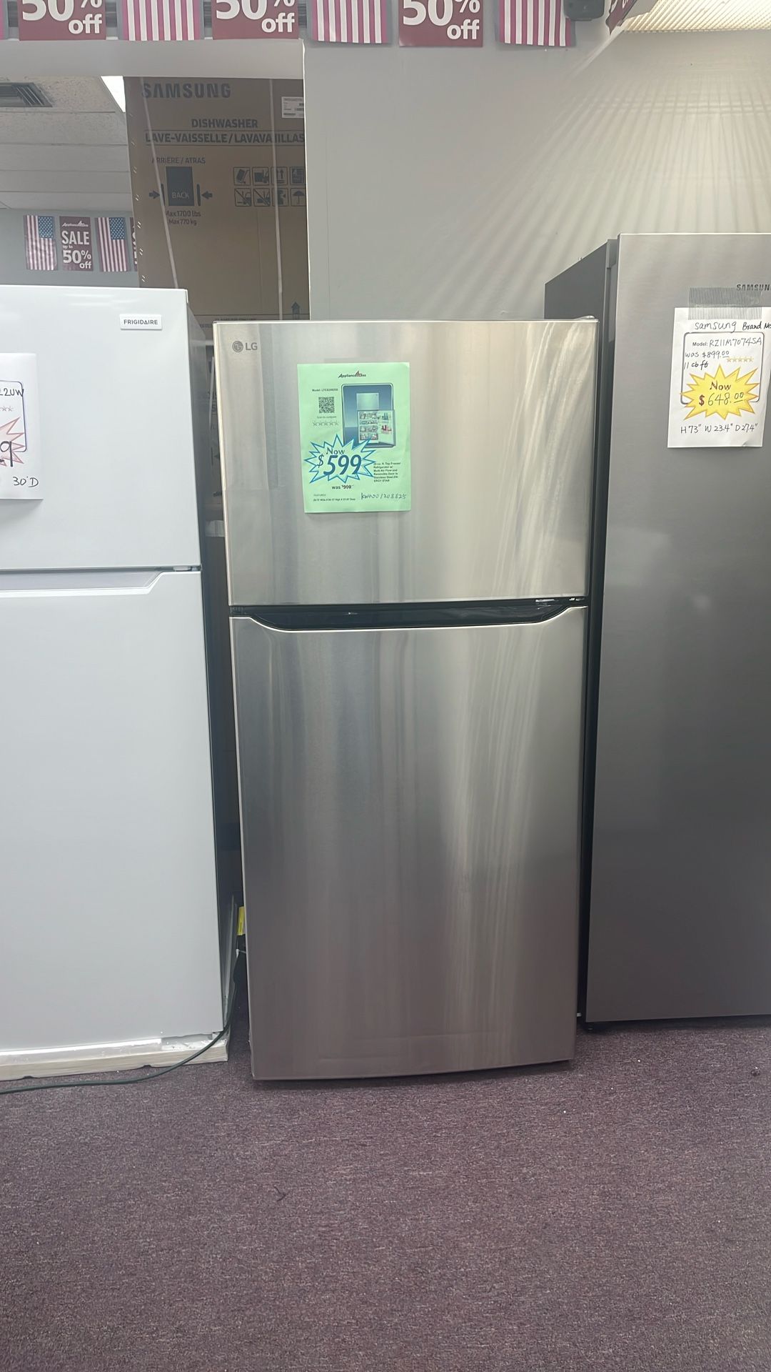 Refrigerator Stainless Steel 30” In New Open Box
