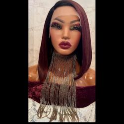 Human Hair Blended Lace Front Wig 