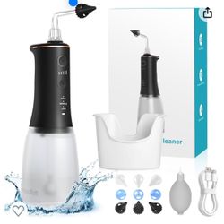 BRAND NEW IN BOX Ear Cleaner Wax Removal Kit: Electric Ear Irrigation Flushing System 3-Hole Spray Nozzle, Safe and Effective,IPX7 Water Resistant