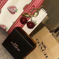  Coach Cherry Charm Red And Gold 