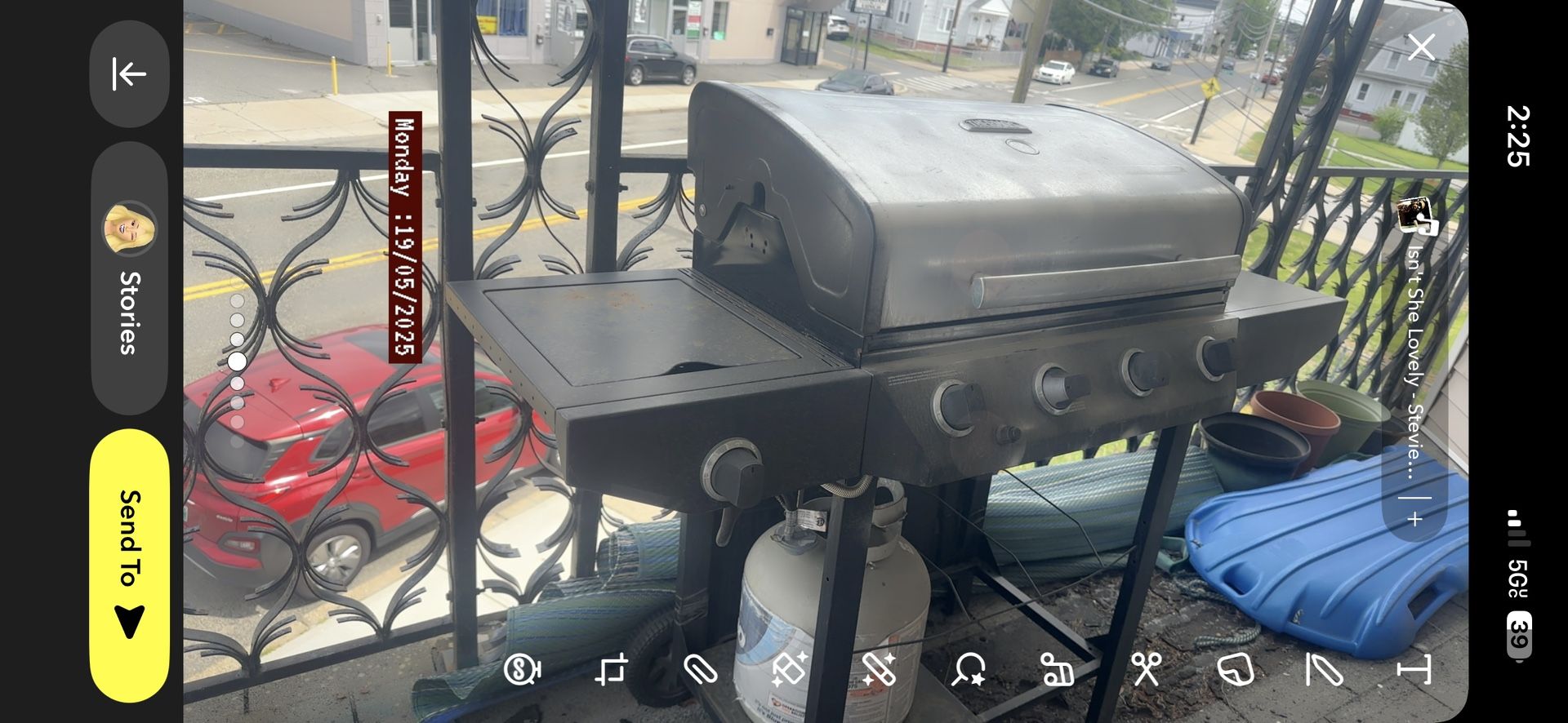 Gas Grilled With Gas Tank