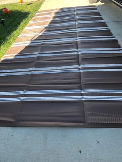 Large Outdoor Striped Area Rug