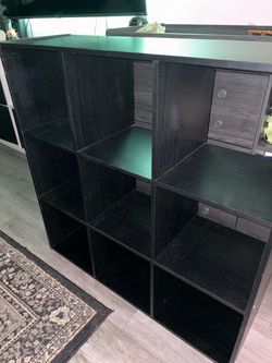 Black 9-Cube Organizer with Cubbies