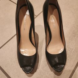 Black Peep Toe Heels 