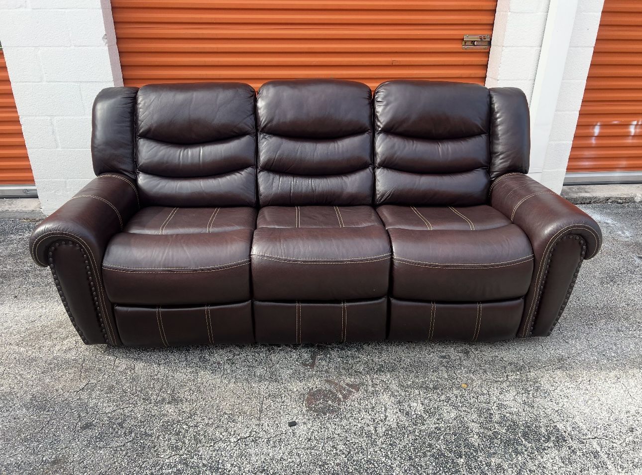 Brown Leather Recliner Sofa