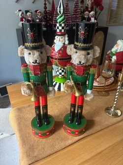 CHRISTMAS NUTCRACKER BEARS SET OF TWO $25