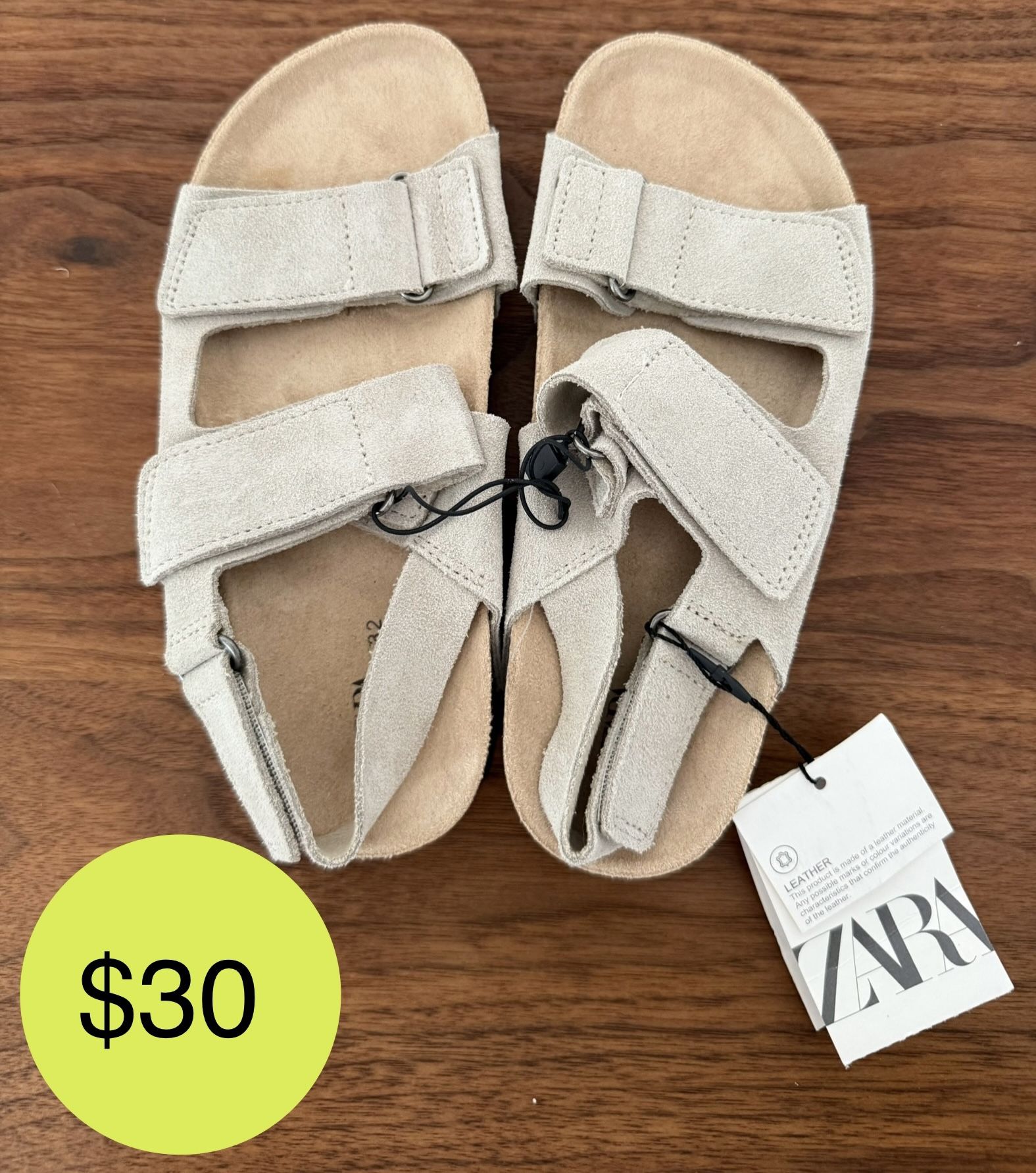 ZARA Kids Sandals – Suede Size 1 US (Brand New with Tags)