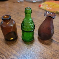 Vintage Small Glass Vases / Bottles