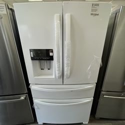 French Door Whirlpool Fridge, Bottom Mount, Works Great, One Yr Warranty