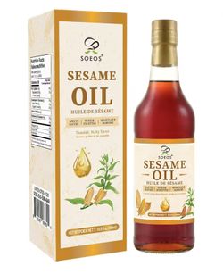 Sesame Oil, Toasted Sesame Seed Oil, 16.9 Fl Oz (500 ml), Nutty Flavor, Perfect for Asian Food, Noodles, Soup, Baking, and Stir-Fry