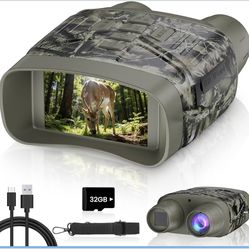 Night Vision Goggles for Adults, 4K Night Vision Binoculars with 5000mAh Rechargeable Battery and 32GB TF Card for Hunting, Wildlife Observation and S